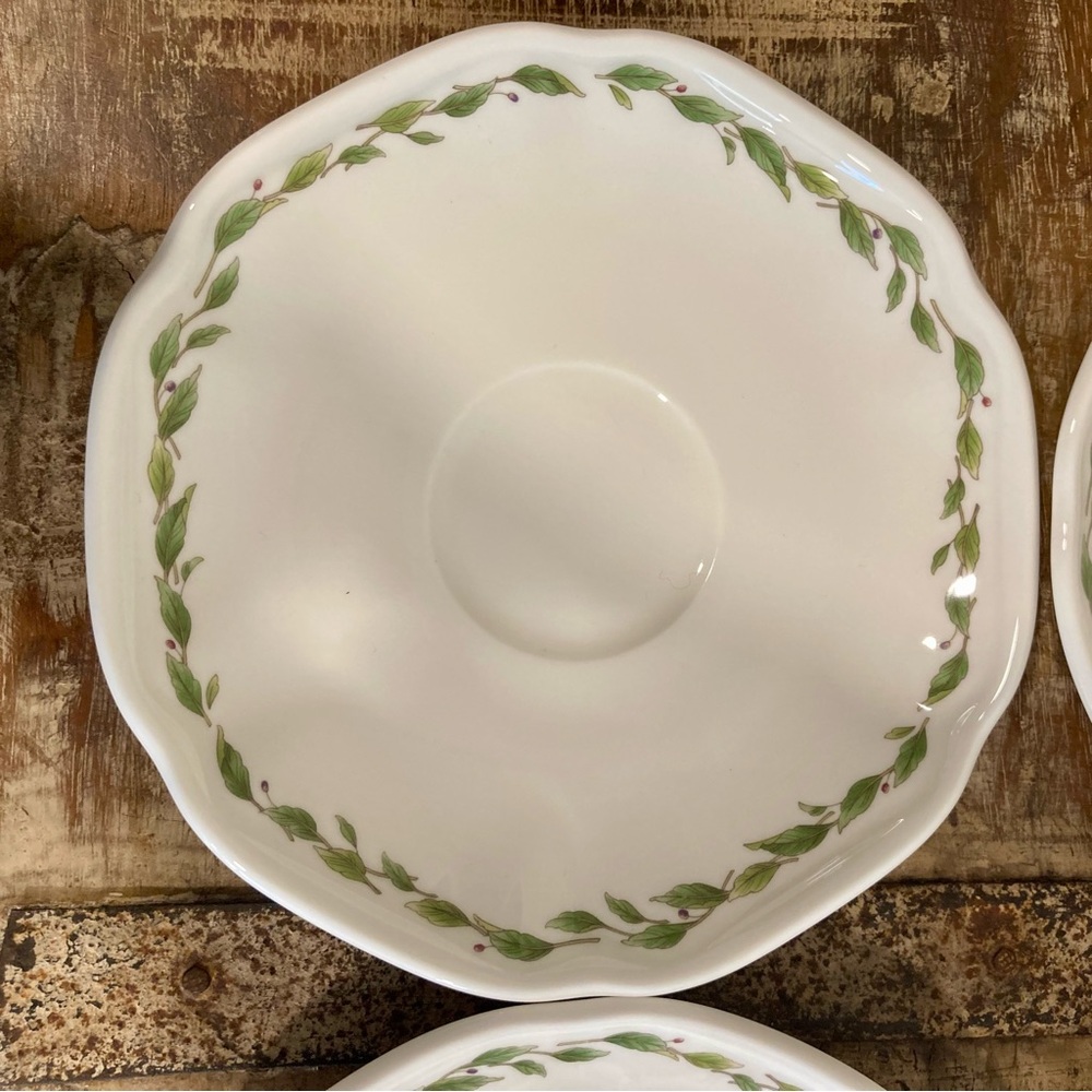 Noritake Casual Gourmet Garden Set of 4 Saucers 7940/1 6.5” Green Leaf Design - Picture 6 of 12